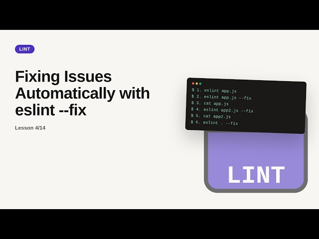Linting & Code Quality - Web development basic Series: Fixing Issues Automatically with eslint --fix