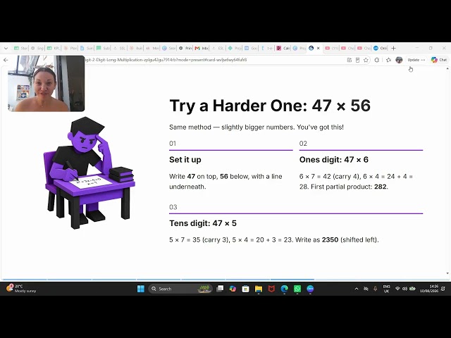 long multiplication 2 digits x 2 digits