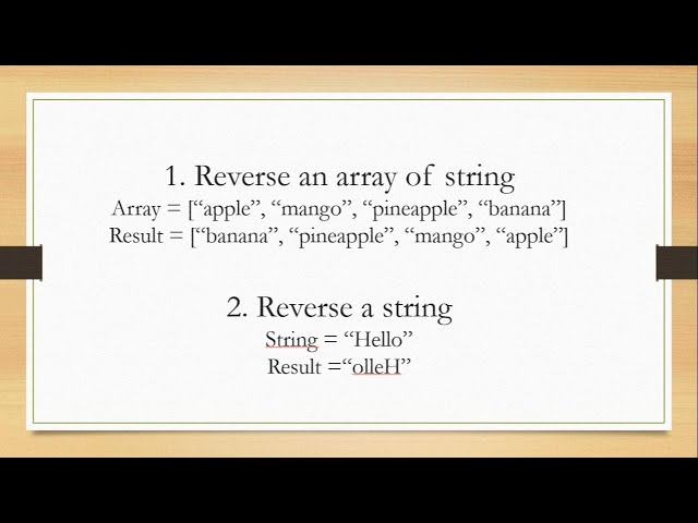 Simplest way to reverse an array of string