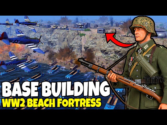 I built a WW2 German Army BEACH DEFENSE in NEW BASE BUILDING Simulator! - CoH: Final Stand
