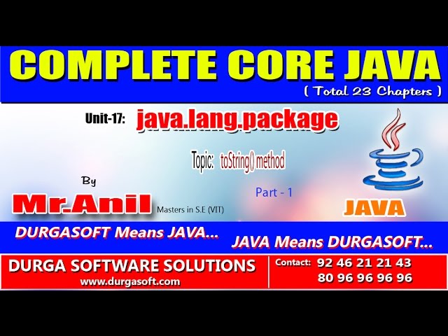 Core Java -java.lang.package-toString() method Part-1