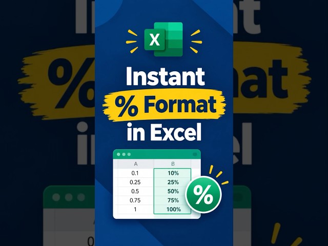 Excel Percentage Shortcut You Need to Know!