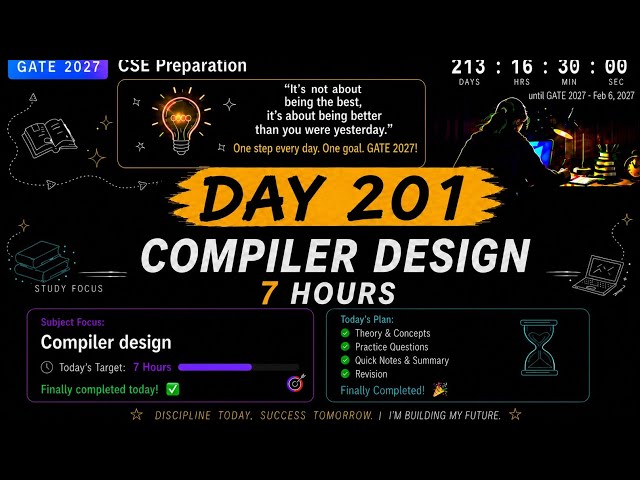Day 132 | 7 Hours of Compiler Design Completed Finally 💻 | GATE CSE 2027 Preparation 📚📖📚