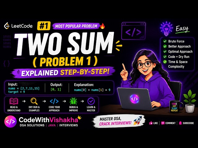 🚀 LeetCode #1 Two Sum | Best Beginner-Friendly Explanation | Java