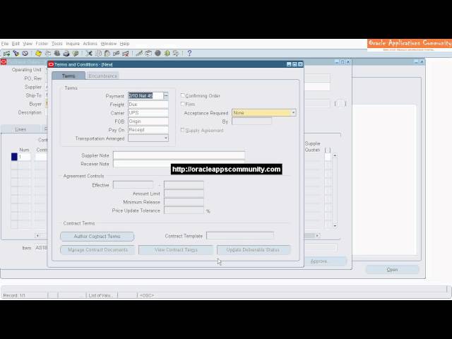 Standard Purchase Order Creation - Oracle Purchasing