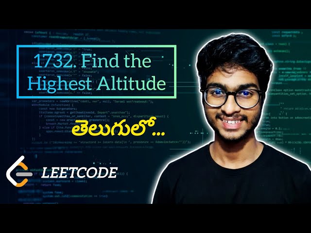 🔥Leetcode 1732. Find the Highest Altitude | POTD | Telugu | #leetcode #potd #telugu