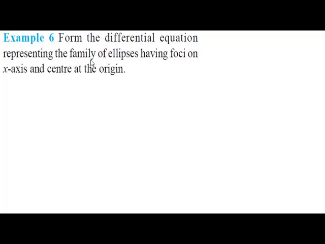 Formation of a Differential Equation | Ex06 | Class 12th [Hindi]