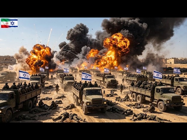 10 MINUTES AGO! Convoy of 64,000 Israeli troops ambushed by Iranian turbo tanks.
