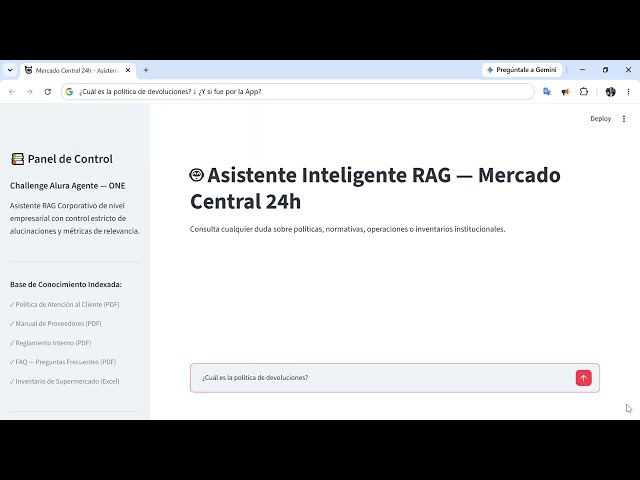 Challenge Alura Agente | Mercado Central 24h | RAG con LangChain, Gemini, FAISS y Streamlit