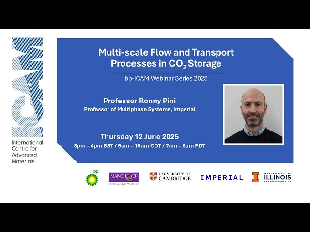 bp ICAM webinar: Multi-scale Flow and Transport Processes in CO₂ Storage