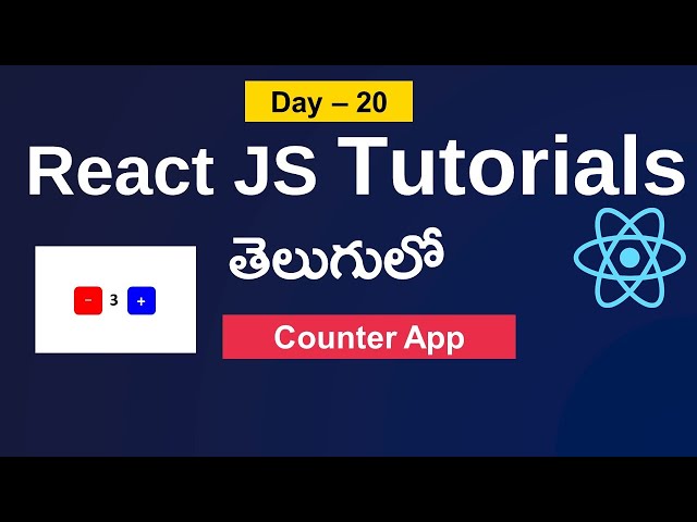 counter app in react | react js tutorials in telugu | use state hook in react | react js #reactjs
