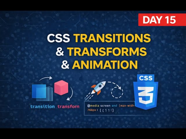 Live Class 15 CSS Transitions &Transforms Animation #mernstack #coding