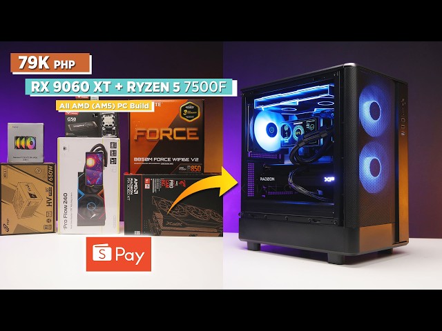 Build VLOG (POV): ₱79K AM5 PC Build | Ryzen 5 7500F | RX 9060 XT 16G