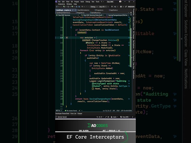 Simplify your EF Core Projects with Interceptors #EFCore