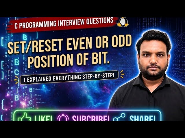 Set and Reset Even or Odd Position Bits in C | C Programming Interview Questions