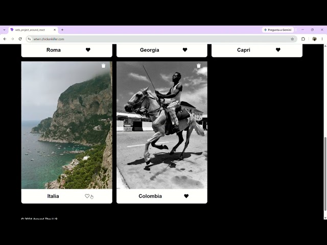 Around the U.S. — Proyecto Full Stack (React + Node.js + Express + MongoDB)