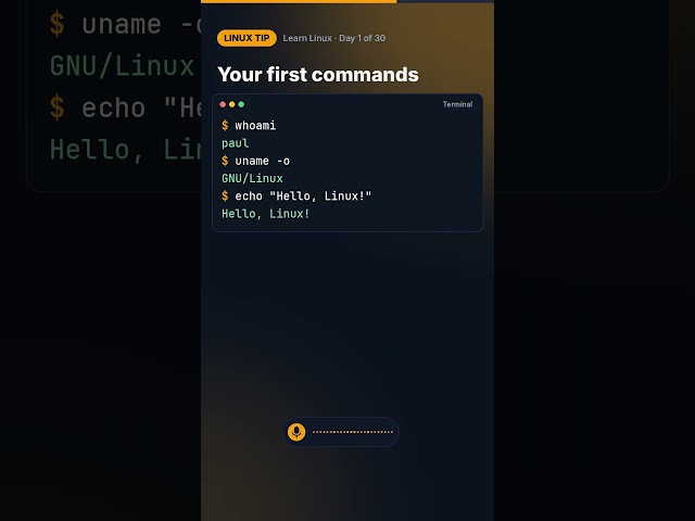 Linux tip: Install Linux on Windows in 1 command #shorts