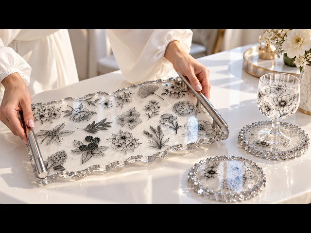 ¡INCREÍBLE IDEA DE ARTE CON RESINA que nunca habías visto! 🌸 Bandeja y posavasos DIY | Resiners Air