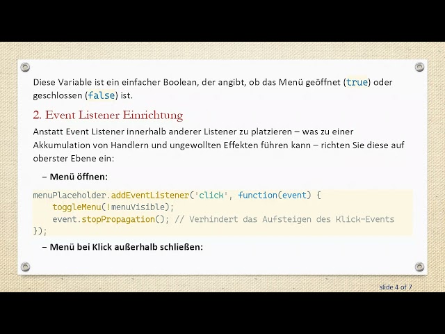 Wann soll die JavaScript Toggle-Funktion aufgerufen werden?