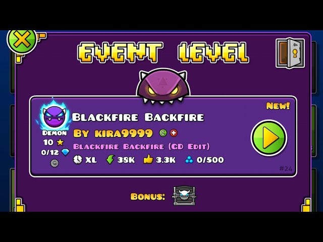 [EVENT 24] "Blackfire Backfire" 100%  | Geometry Dash 2.2