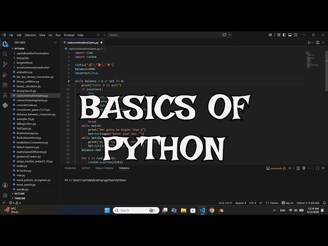 Python course for beginners in 45 minutes by a guy with a Slavic accent lol.