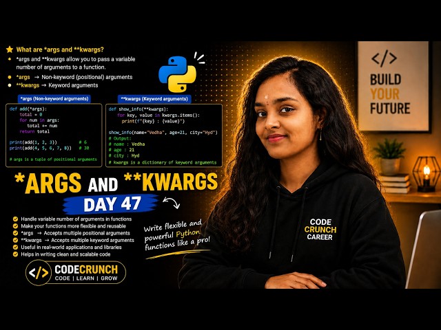 Still Confused About *args & **kwargs?🤔| Day 47 | 100 Days of Python | Interview Question