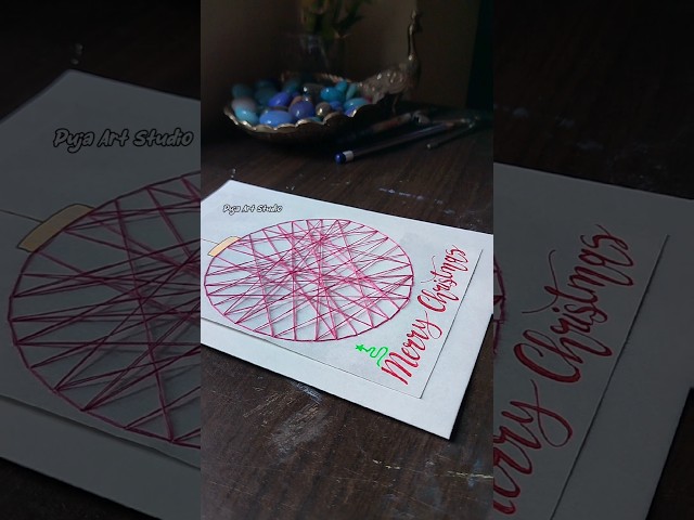 How to do DIY Christmas Card / DIY Craft / String Art 🎨 #shorts #diycrafts #diychristmascards
