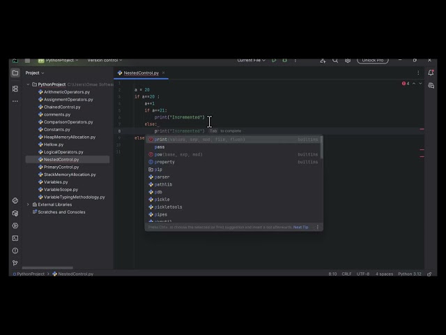 161. Python Nested Control Flow Statements Practical