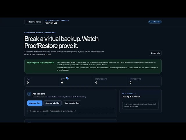 ProofRestore — Prove Your Backup Can Actually Restore | OpenAI Hackathon