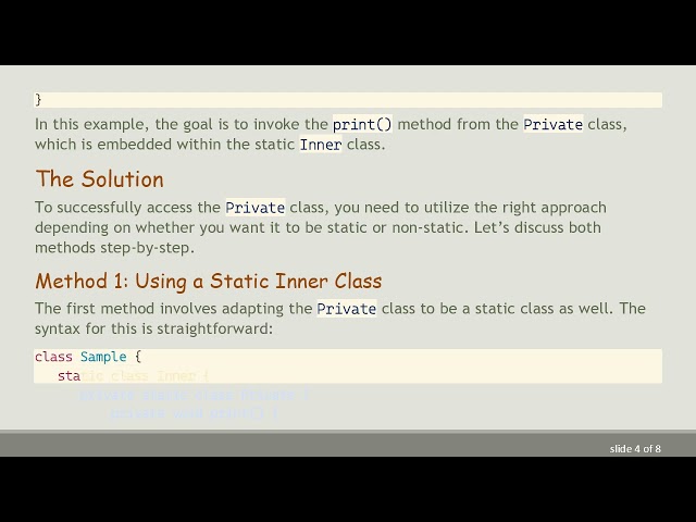 How to Access a Private Class Inside a Static Nested Class in Java