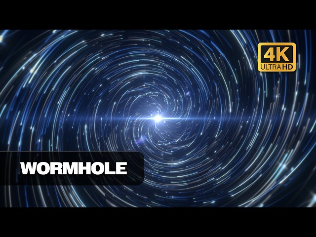 4K Deep Blue 3D Particle Wormhole Tunnel Background Loop