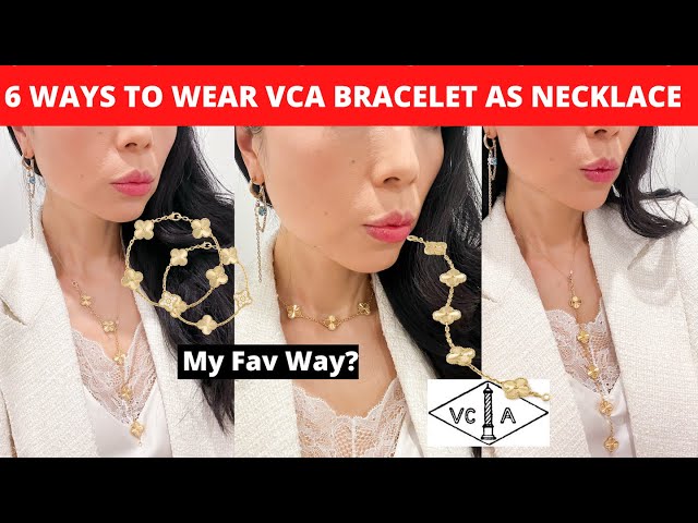 6 WAYS TO WEAR VCA 5 MOTIF BRACELET AS NECKLACE | Van Cleef and Arpels 5 motif guilloché bracelet