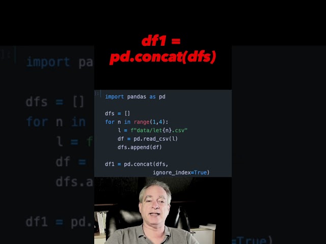 Concat multiple CSV files into a single Pandas DataFrame #pandas #shorts
