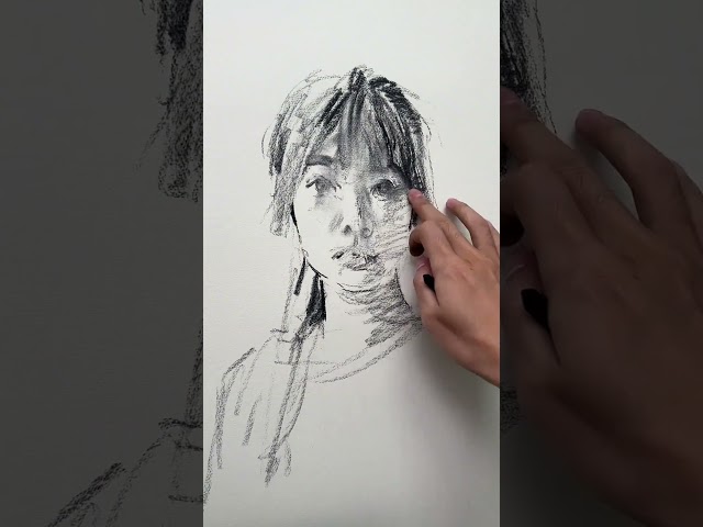 Easy Charcoal Drawing #charcoaldrawing #portraitdrawing #charcoaldrawingtutorial