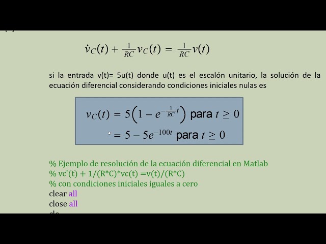 Simulación de sistemas dinámicos en Matlab, Simulink. Ejemplo de simulación con un circuito RC.