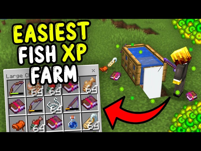 EASIEST FISH XP Farms Minecraft Bedrock 26.21/1.21+!
