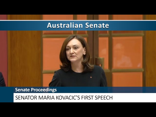 Senate Proceedings - Senator Maria Kovacic's First Speech