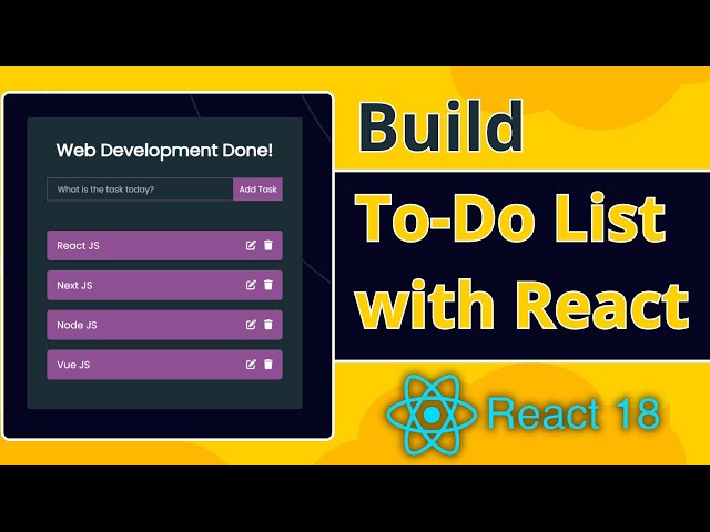 React Todo List App Tutorial - React JS Project Tutorial for Beginners | Todo List App CRUD Method