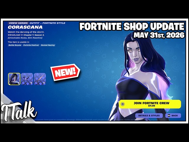 Fortnite Shop *NEW* CORASCANA SKIN & CUSTOMIZABLE MANDO SKIN RETURN! [May 31st, 2026]