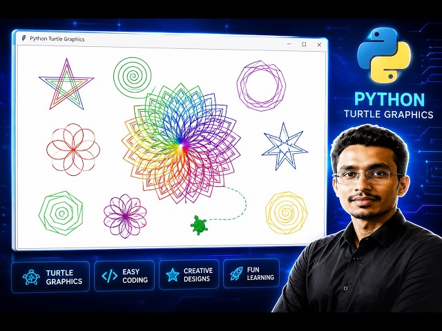 Python Turtle Graphics Tutorial | Master Complex Patterns & Recursive Shape Logic