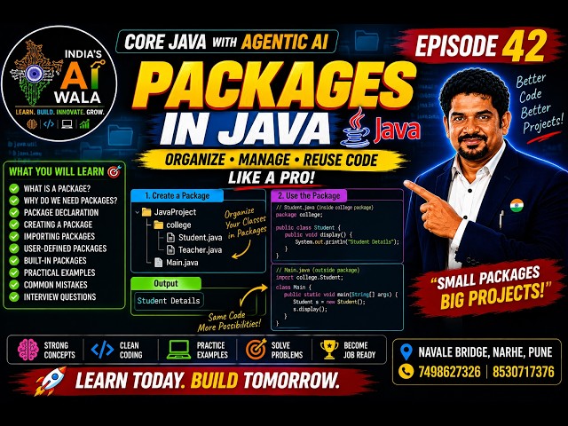 Packages in Java | Create & Import Packages Explained | Core Java | Episode 42