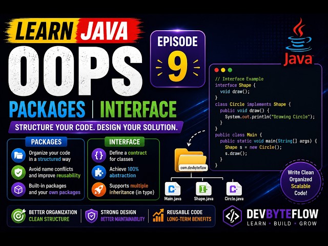 Java Programming Course – Episode 9 | Packages & Interfaces in Java