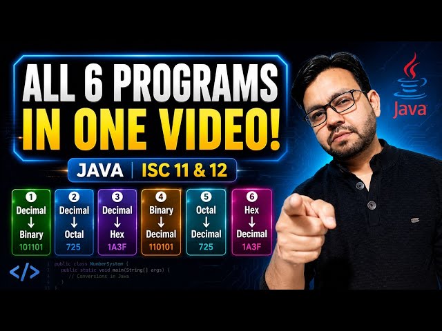 Number System Conversion Programs in Java | ISC Class 12