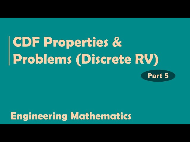 Cumulative Distribution Function (CDF) - Properties & Problems| KTU S3 & S4| 2024 Scheme | Malayalam