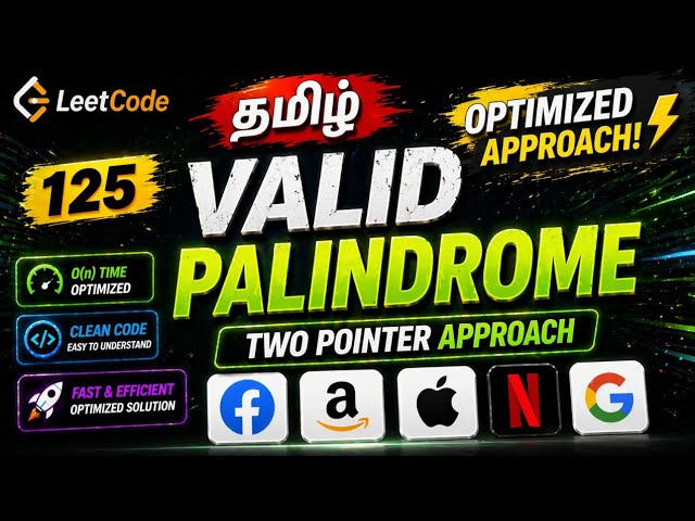 LeetCode 125 🚀 Valid Palindrome in O(n) (Two Pointer)