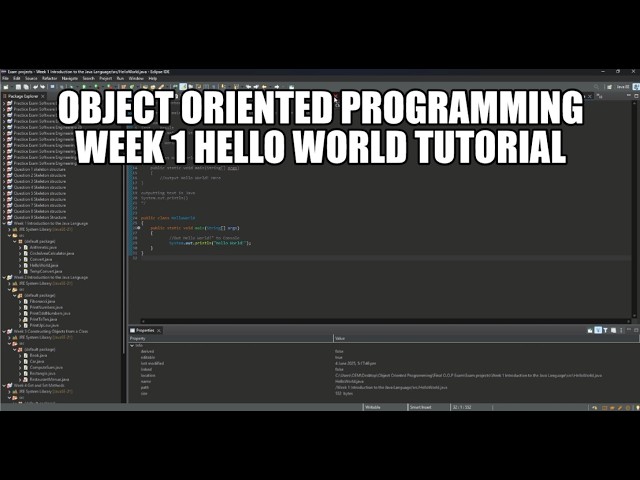 Object oriented programming week 1 Hello World tutorial