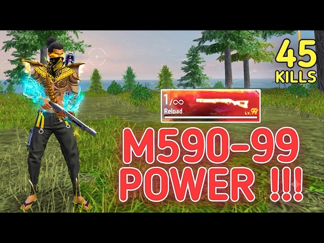 New LVL-99 M590🔥😱 !!! MOST DANGEROUS M590 EVER IN FF ??? ||SOLO VS SQUAD ||90% HEADSHOT INTEL I5