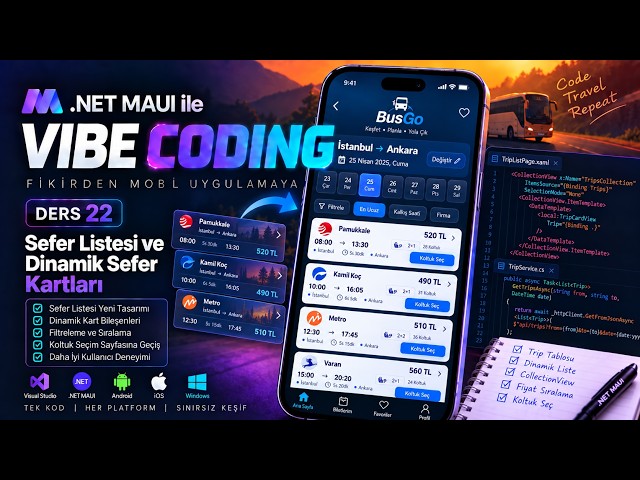 Vibe Coding with .NET MAUI #22 | From Idea to Mobile App ~ Trip List and Dynamic Trip Cards