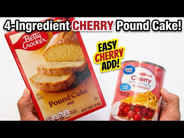 Quick & Easy Cherry Pound Cake Recipe | 4 Ingredients