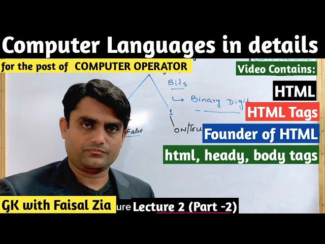 Programming Language Lecture 2 | HTML discussed in Details| GK with Faisal Zia